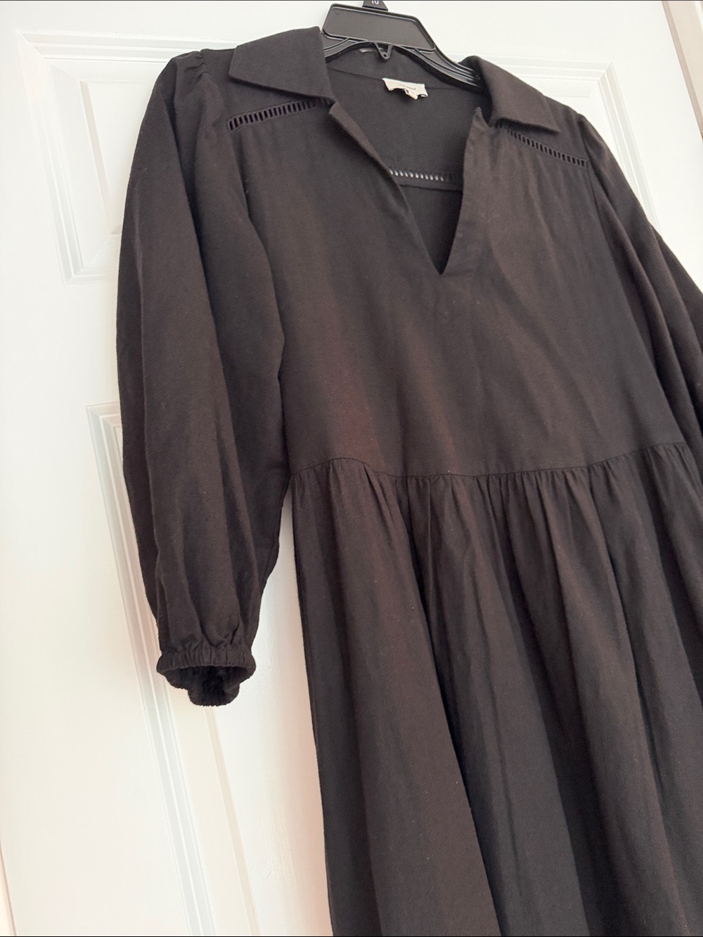 Anthropologie linen long sleeve Midi Dress - Picture 2 of 4